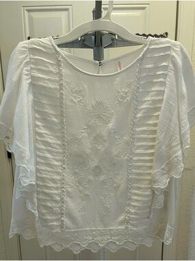 Embroidered White Women’s Blouse - Lightweight Boho Top